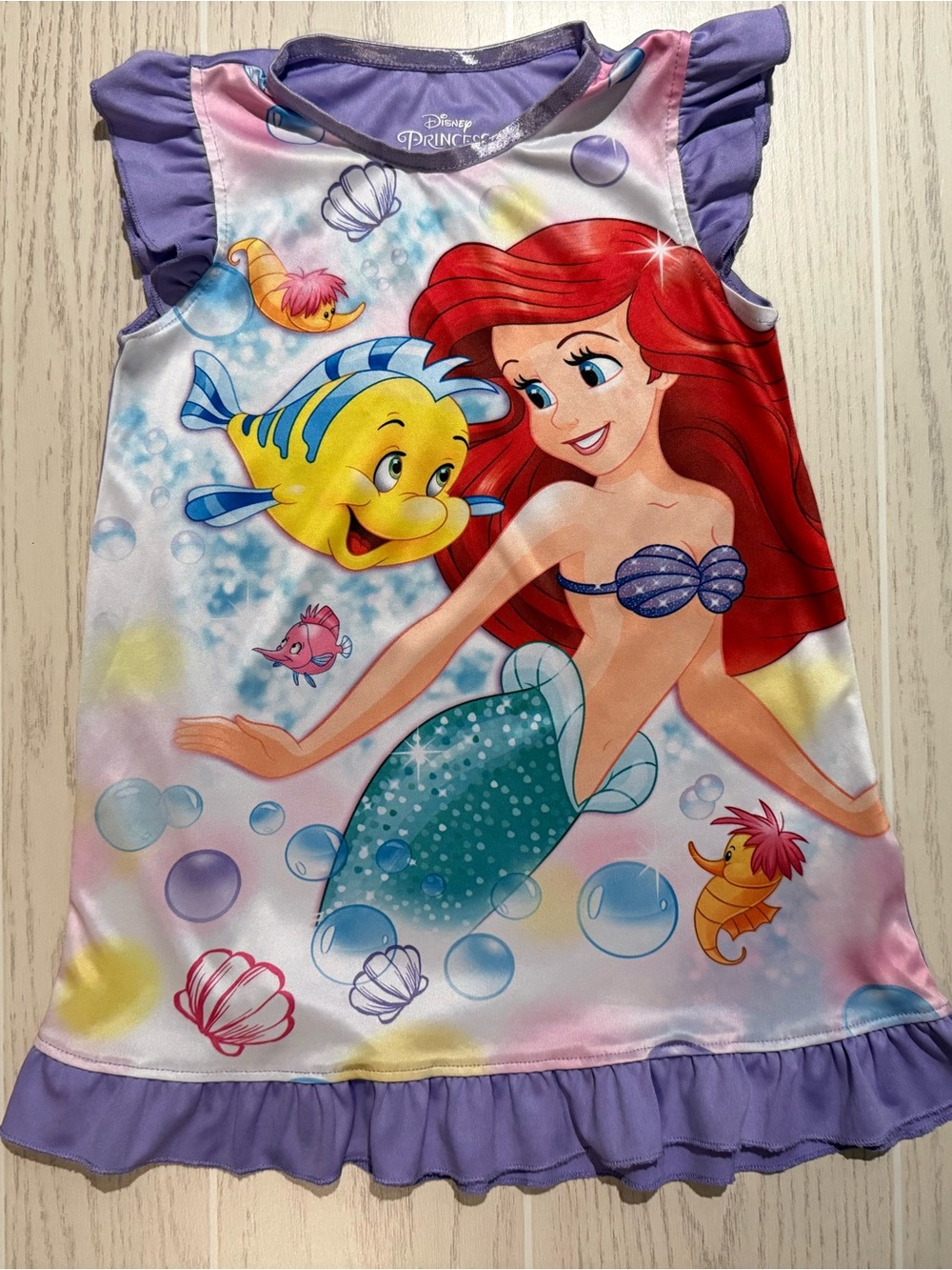 Disney Ariel Little Mermaid Nightgown Toddler Girls Size 4T